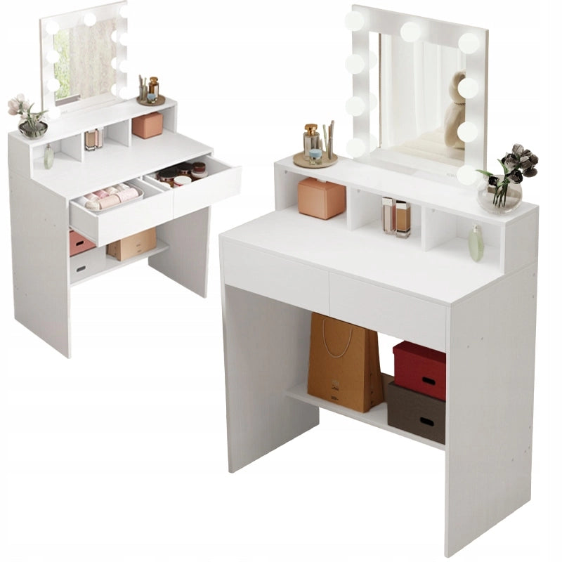 Toilette da trucco per vizagista cosmetica con specchio led moderna loft 40x80x145 cm