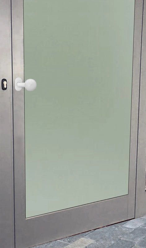 Maniglia su rosetta tonda SAGUATTI  D00/50T in inox bianco lucido, 2 pezzi