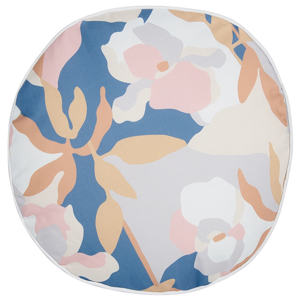 Set di 2 cuscini da giardino in tessuto di poliestere con motivo floreale multicolore ⌀ 40 cm fodere resistenti all'acqua