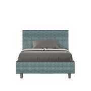 Letto imbottito 1 piazza e mezza 120x210 cm tessuto Aragona Adele - Con rete,Blu