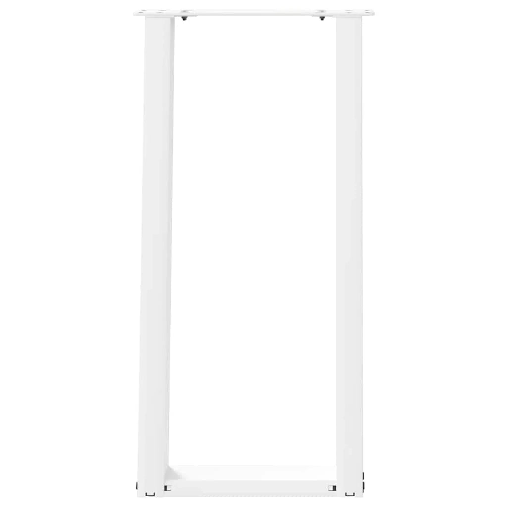 Set di 2 gambe per tavolo consolle a forma di U angolate 28 x 72-73 cm con piedini livellatori in acciaio verniciato a polvere bianco 02_0057060