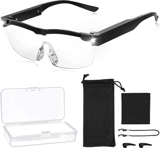 Verglassatura con Lente Acromatica - Amplificatore di Immagine con LED - 300% di Amplificazione - Nero