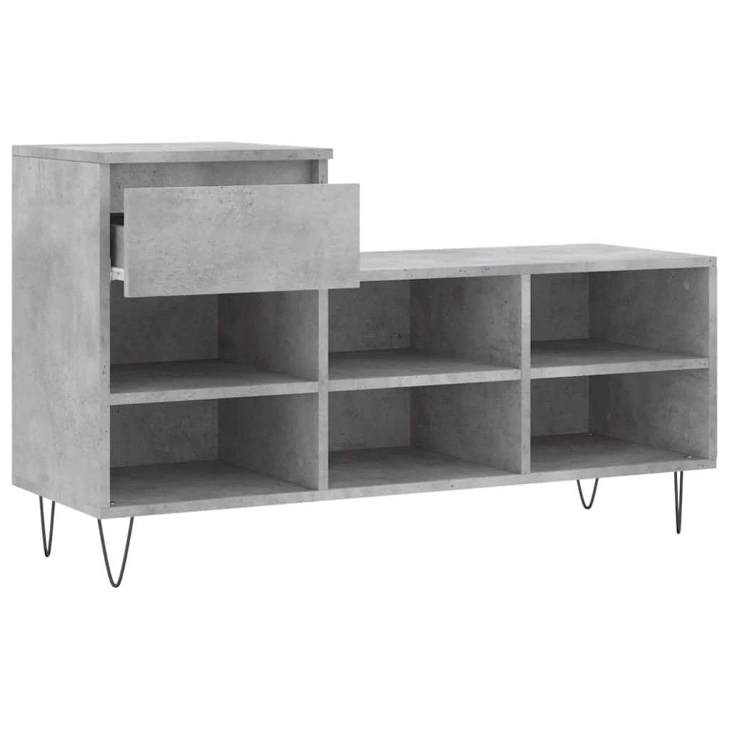Scarpiera mobiletto portascarpe mobile per ingresso/corridoio/soggiorno 102 x 36 x 60 cm legno ingegnerizzato grigio 02_0021792