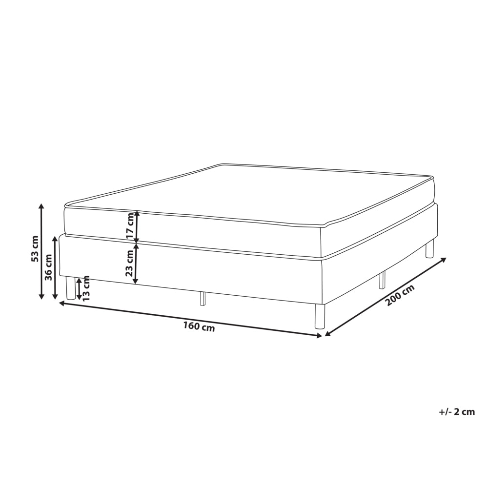 Letto matrimoniale in tessuto senza testata con materasso a molle insacchettate 160 x 200 cm grigio chiaro Camera da letto elegante