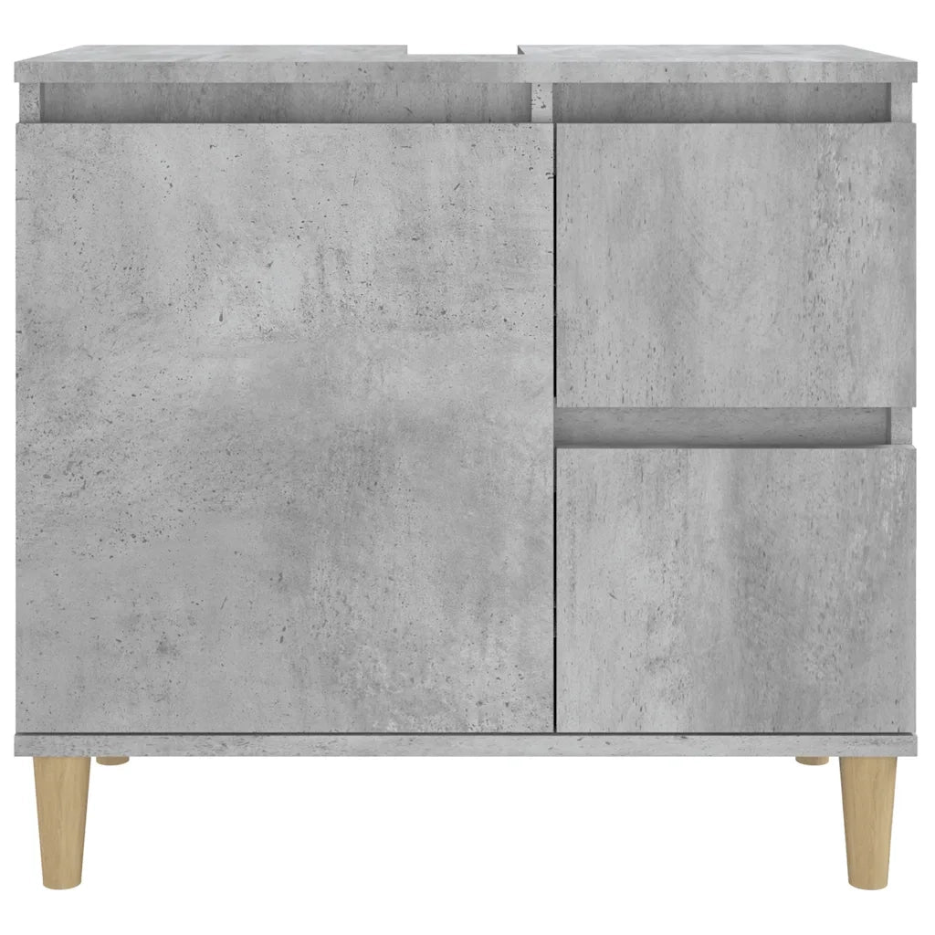 Armadietto da Bagno | Armadio da bagno Grigio Cemento 65x33x60cm Legno Multistrato