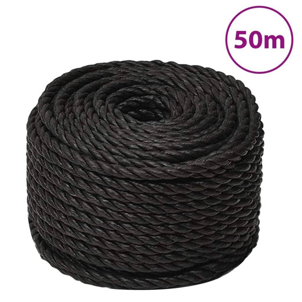 Black Working Rope, 12 Mm, 50 M, Polypropylene