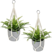 Set di due corda da tenda in macramè, filo di cotone per appendere vasi di piante, decorazione boho, corda per appendere per interni ed esterni, 50 cm