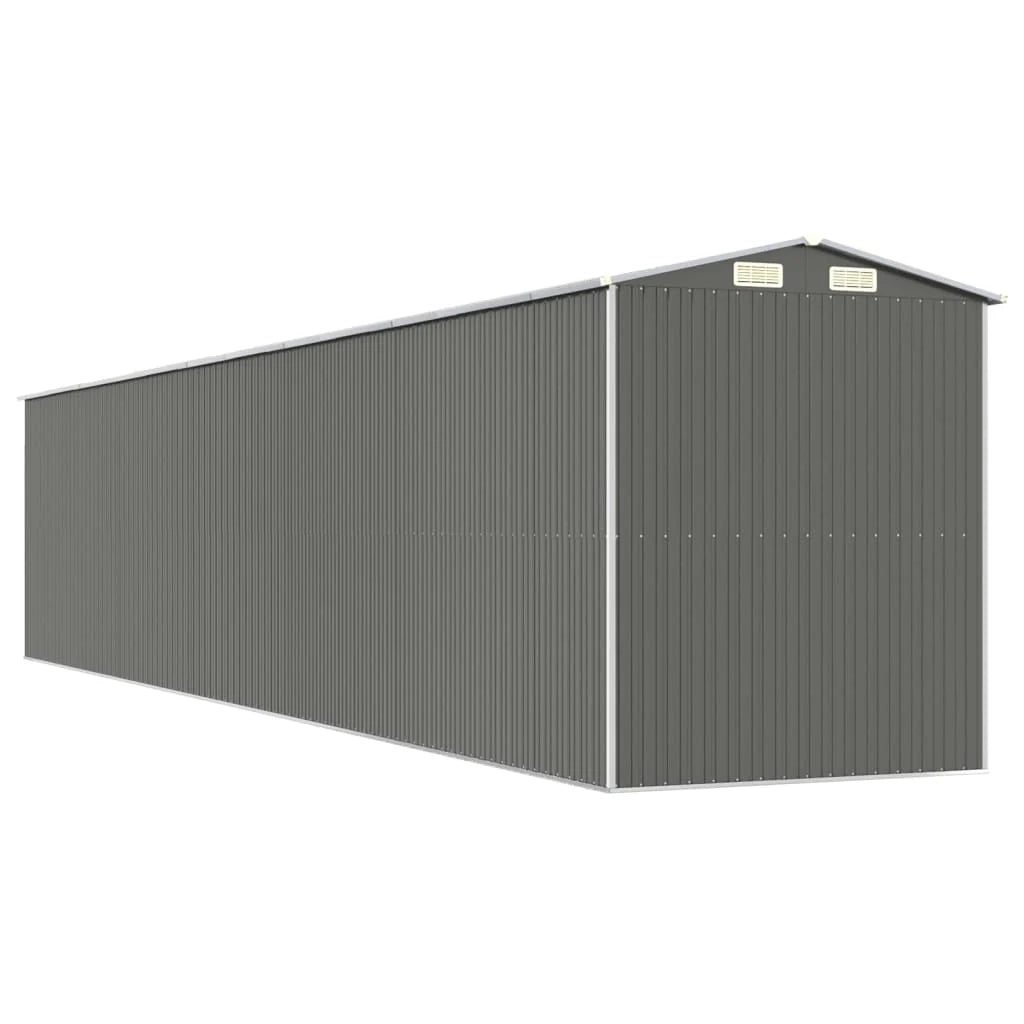 Casetta da giardino cabina ripostiglio capanno da esterno capanno per attrezzi robusta colore chiaro 192 x 1021 x 223 cm acciaio zincato grigio 02_0022252