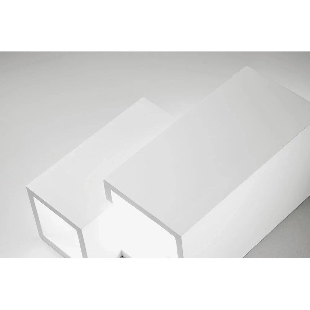Trade Shop - Applique Parete In Gesso 2 Rettangoli Incastonati Bianco Ip20 Gs-e39 Verniciabile -