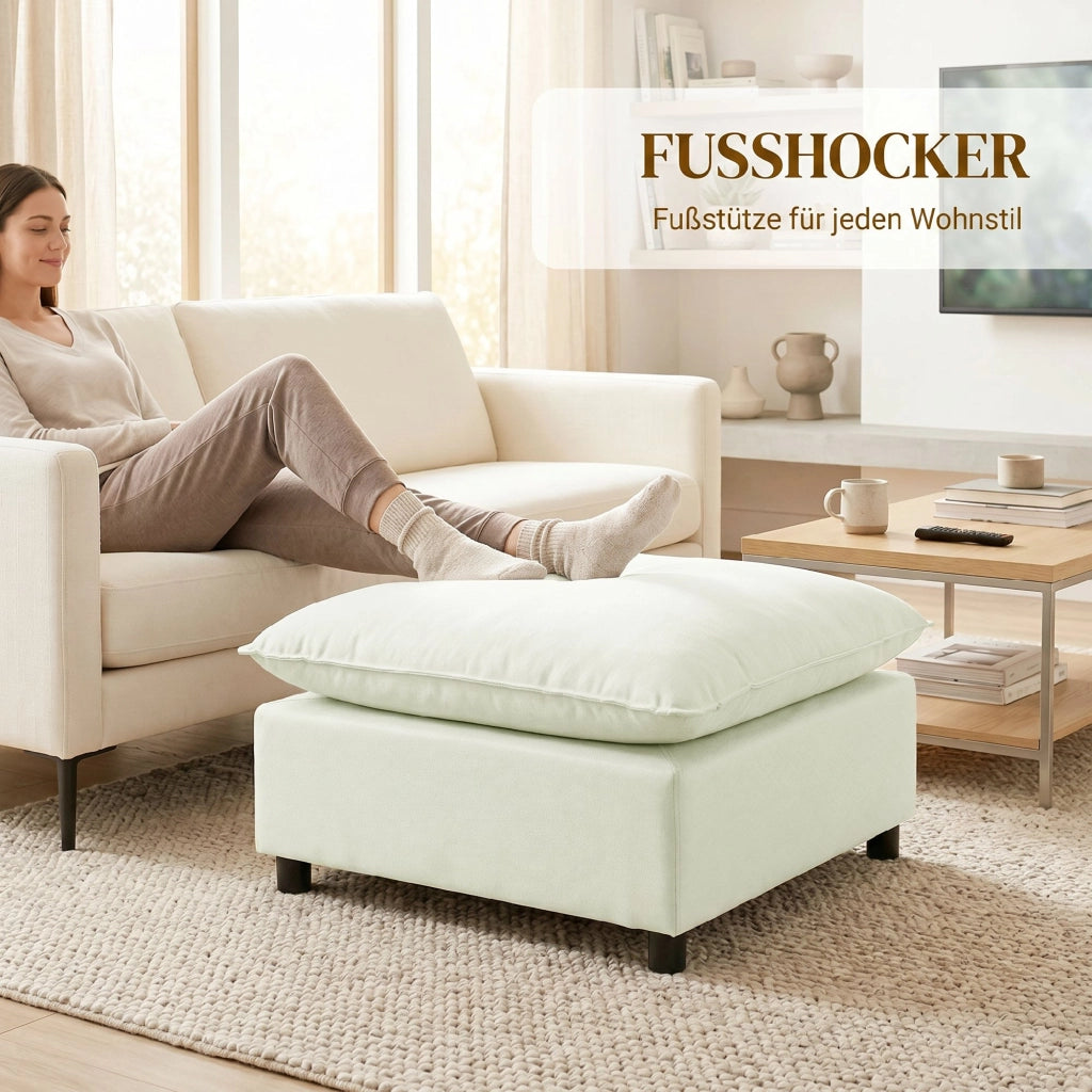 Pouf imbottito ¨C zephmum ¨C crema 75x75x40