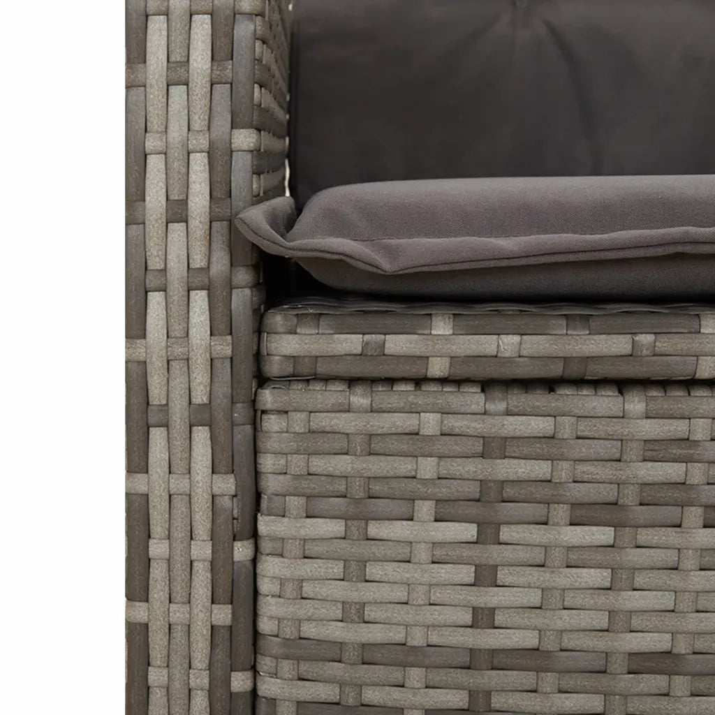 Set da Pranzo da Giardino 4 pz con Cuscini in Polyrattan Grigio 3277344