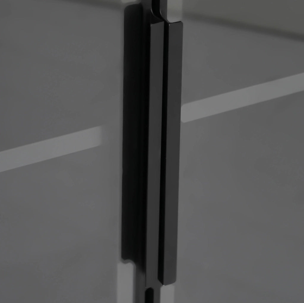 Vetrina angolare triangolare nera 62x32x160 cm con LED