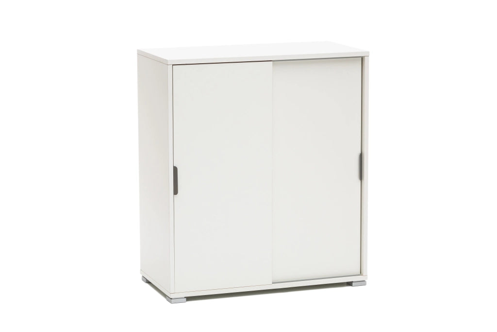 Mobile 2 ante scorrevoli. Scarpiera, mobiletto gia' montato ,Legno, Bianco, 38x75x85 cm