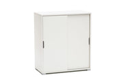 Mobile 2 ante scorrevoli. Scarpiera, mobiletto gia' montato ,Legno, Bianco, 38x75x85 cm