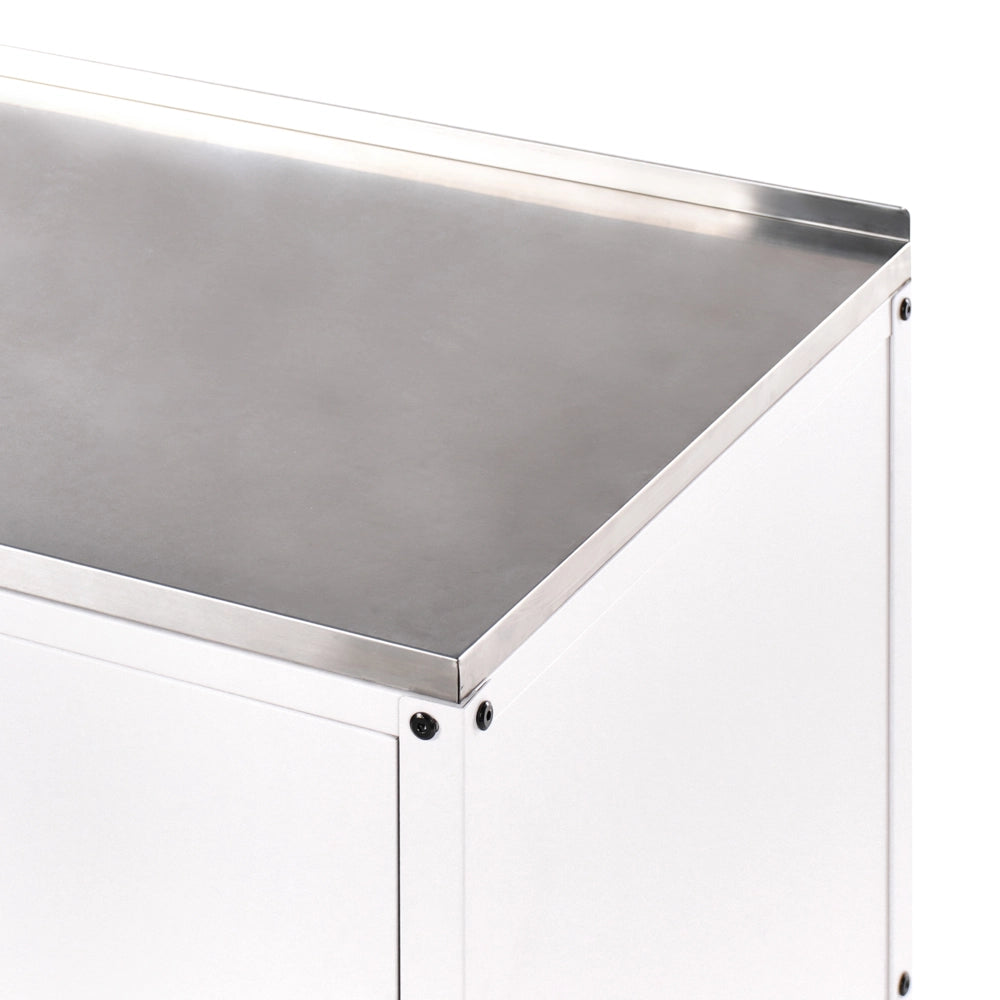 Armadietto da giardino in acciaio inox di colore bianco con 2 ante giardino cucina esterno
