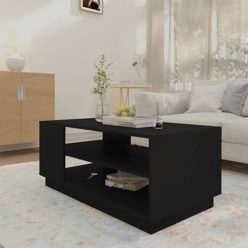 Tavolino da salotto | Tavolino da caff¨¨ | Tavolino da Soggiorno Nero 102x55x43 cm in Truciolato