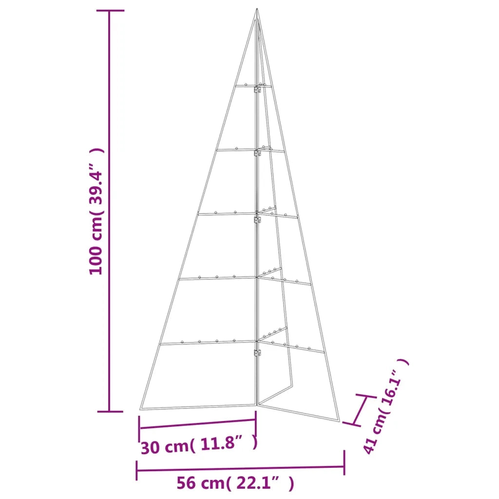 Albero di Natale Decorativo in Metallo Nero 100 cm 359600