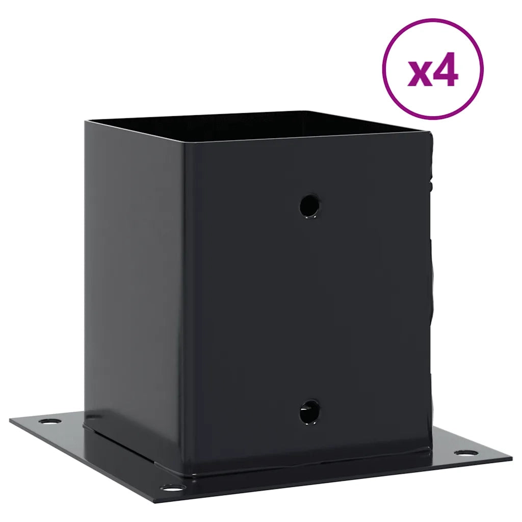 vidaXL Basi per Pali Quadrati 4pz 121x121mm Acciaio Verniciato Polvere