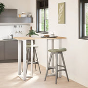 Gambe per tavolo da bar a forma di T 2 pz bianche 60x35x(110-111) cm in acciaio 4013105