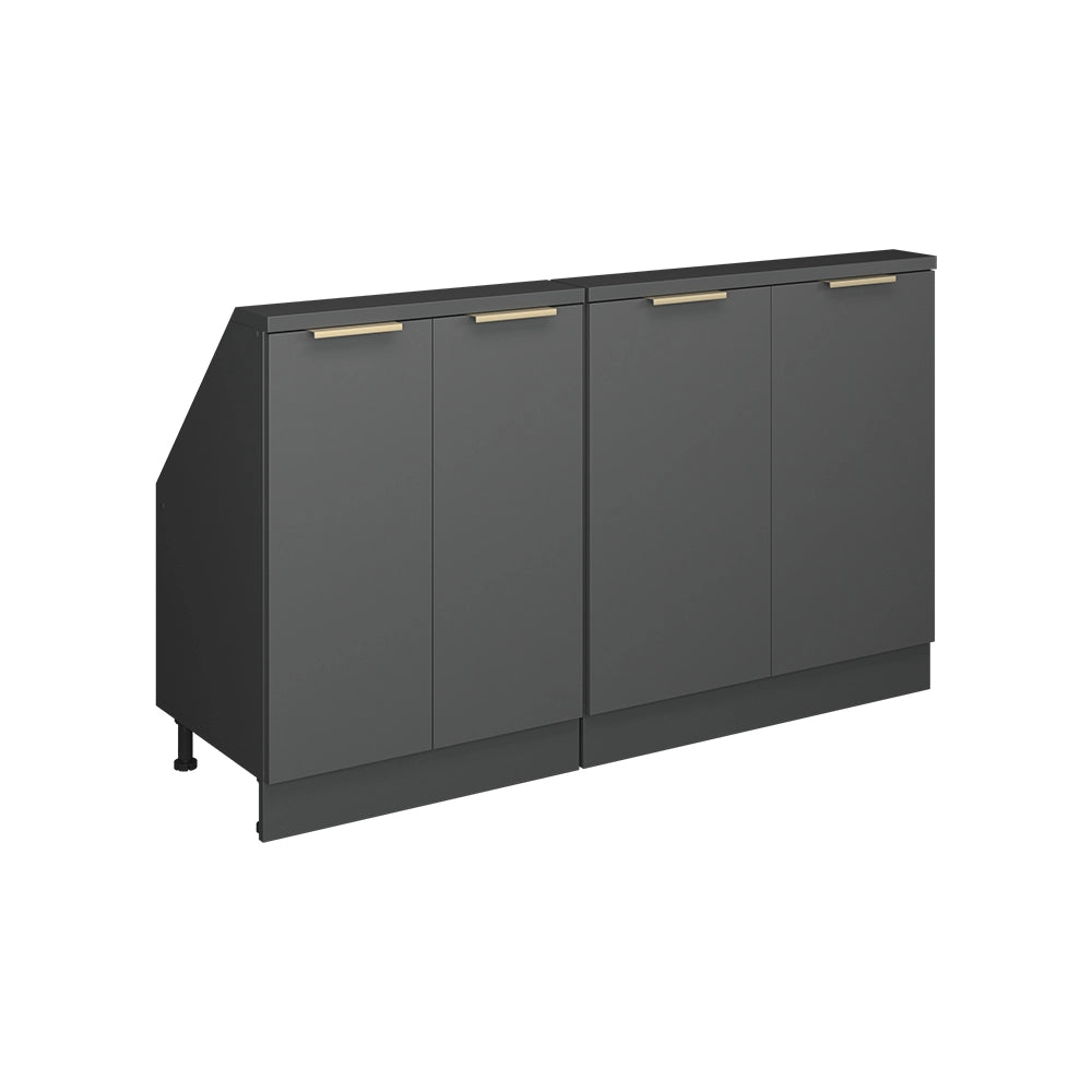 Set di mobili sottotetto Rion Antracite-oro/Antracite 140 cm Set di 2 Vicco
