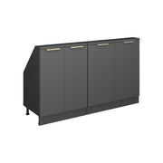 Set di mobili sottotetto Rion Antracite-oro/Antracite 140 cm Set di 2 Vicco