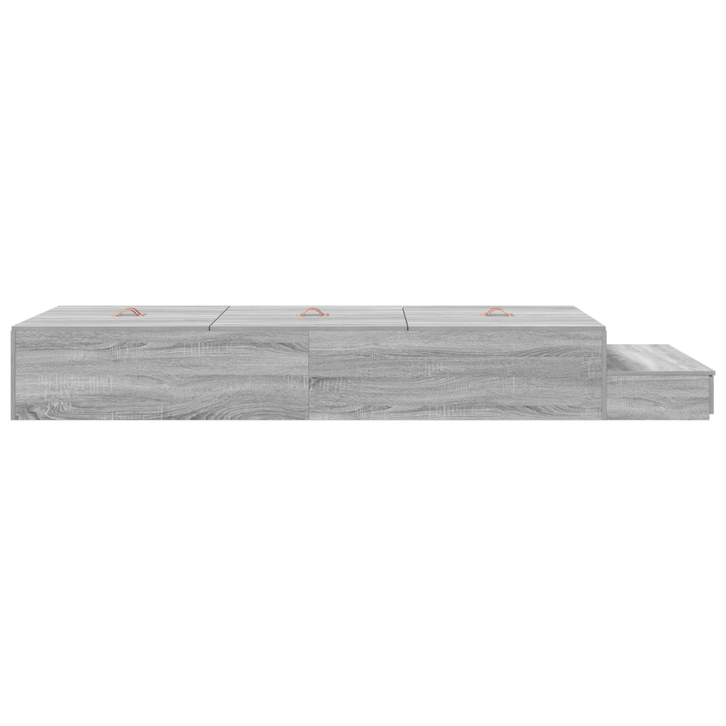 Struttura letto contenitore grigia Sonoma 80x200 cm
