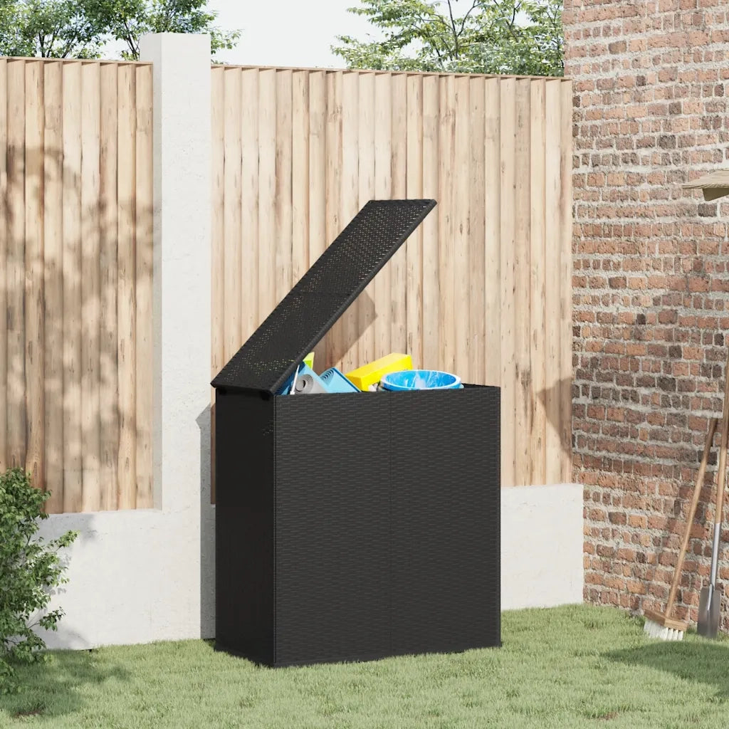 Contenitore Cuscini da Giardino Rattan PE 100x49x103,5 cm Nero 317223