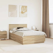 Struttura del letto con testiera Rovere Sonoma 120 x 200 cm 3408098