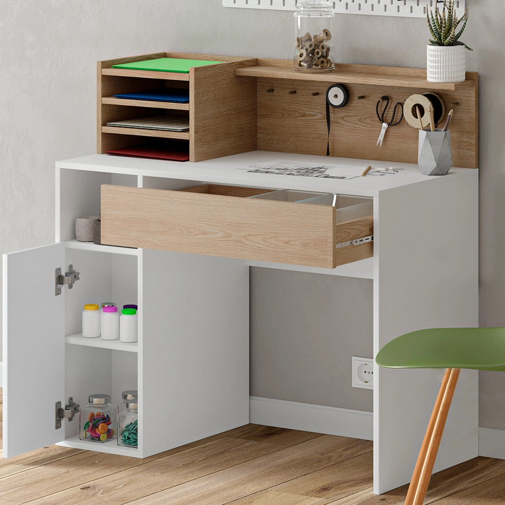 Vicco Scrivania Bianco/Sonoma 100 x 50 cm