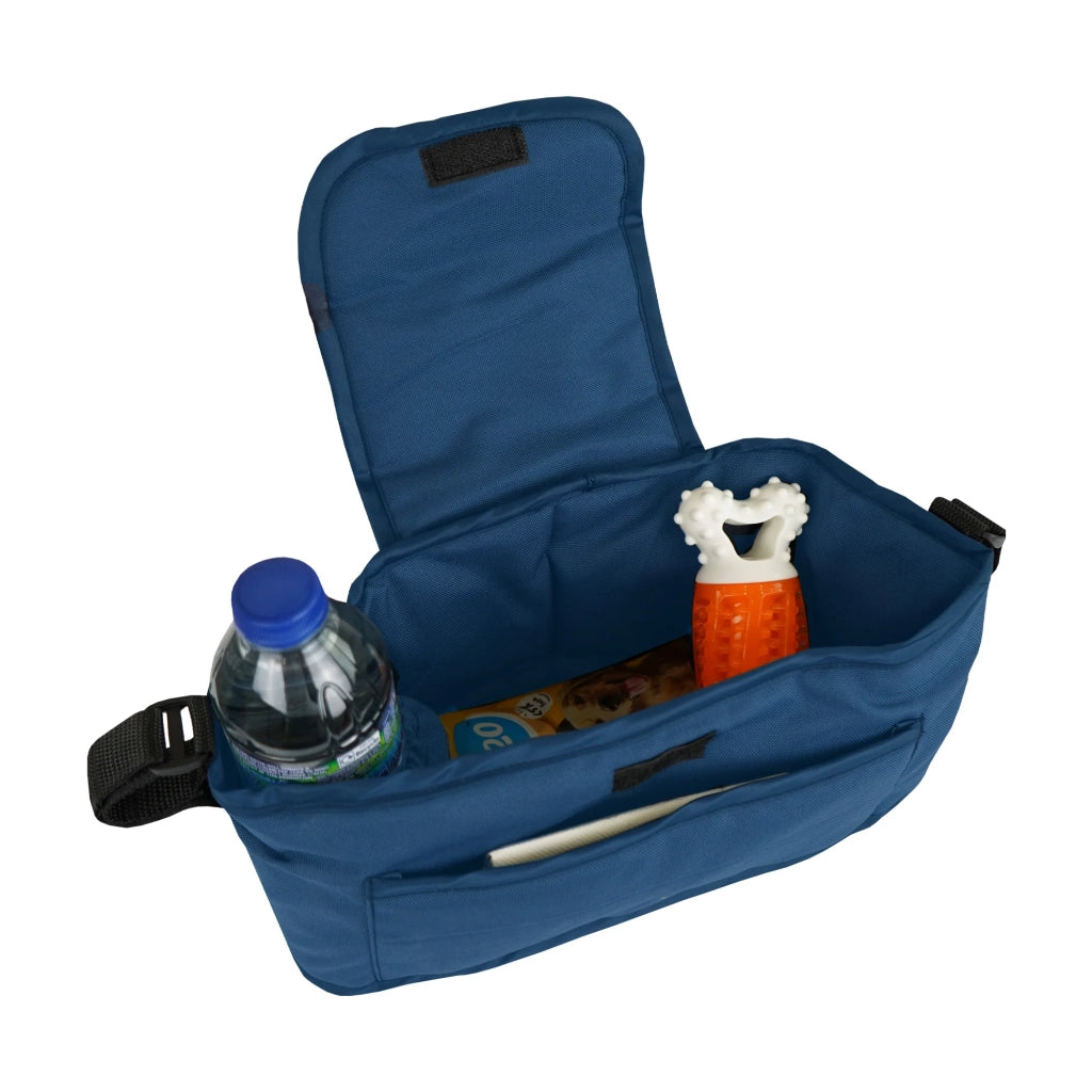 Organizer per Passeggino per Animali Blu Navy con Cinghie a Strappo e Tasche