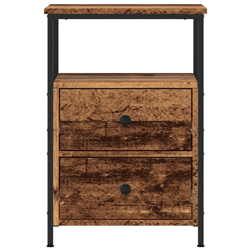 Comodini Legno Antico 2 pz 34x35,5x50 cm in Legno Multistrato 857259