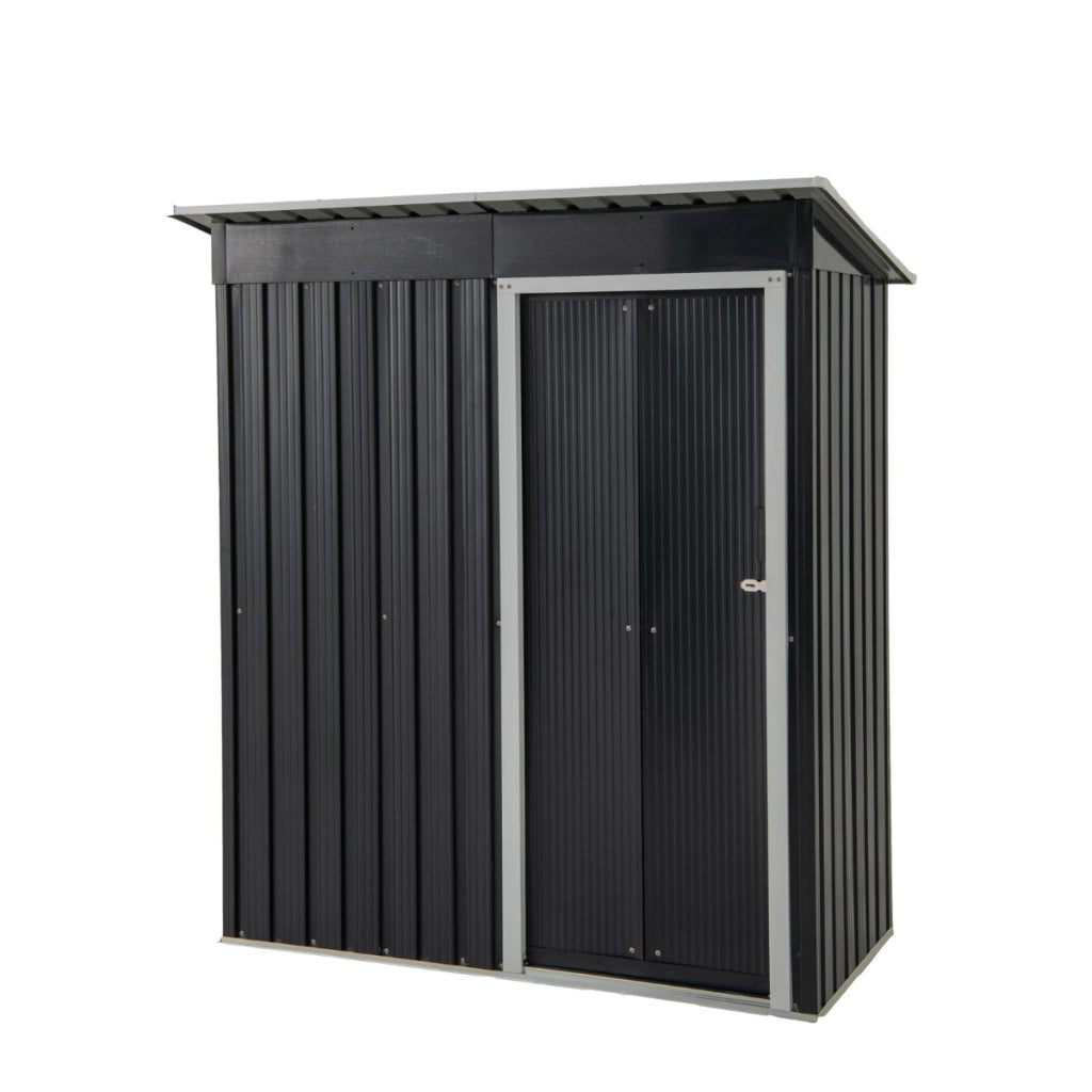 Casetta da giardino esterno, Casetta da giardino in ferro colorato resistente a tutti i climi 163 x 86 CM Grigio-Casette da giardino