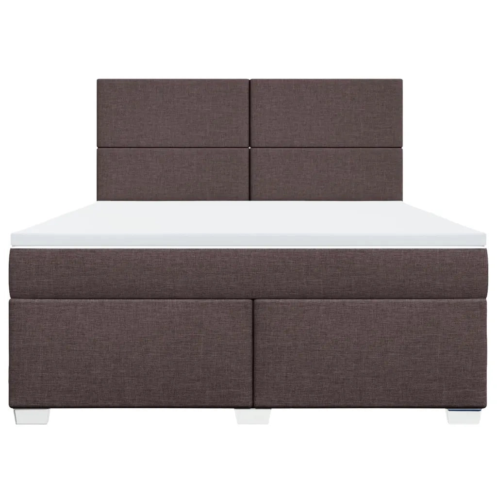 Giroletto a Molle con Materasso Marrone Scuro 180x200cm Tessuto