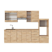 Cucina componibile Fame-Line Rovere dorato/Rovere dorato 280 cm senza piano di lavoro Vicco