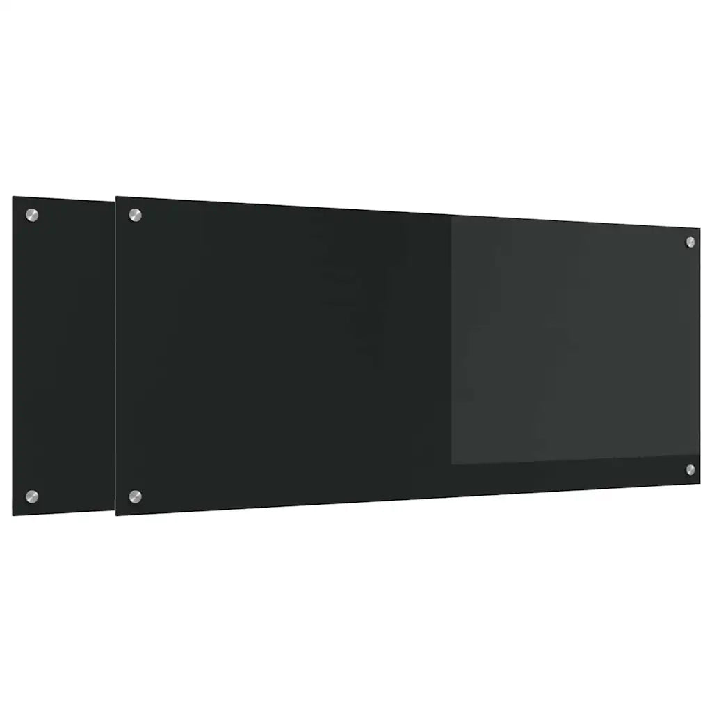 Rivestimento da Cucina 2 pcs Nero 120 x 50 cm vetro temperato 3415498
