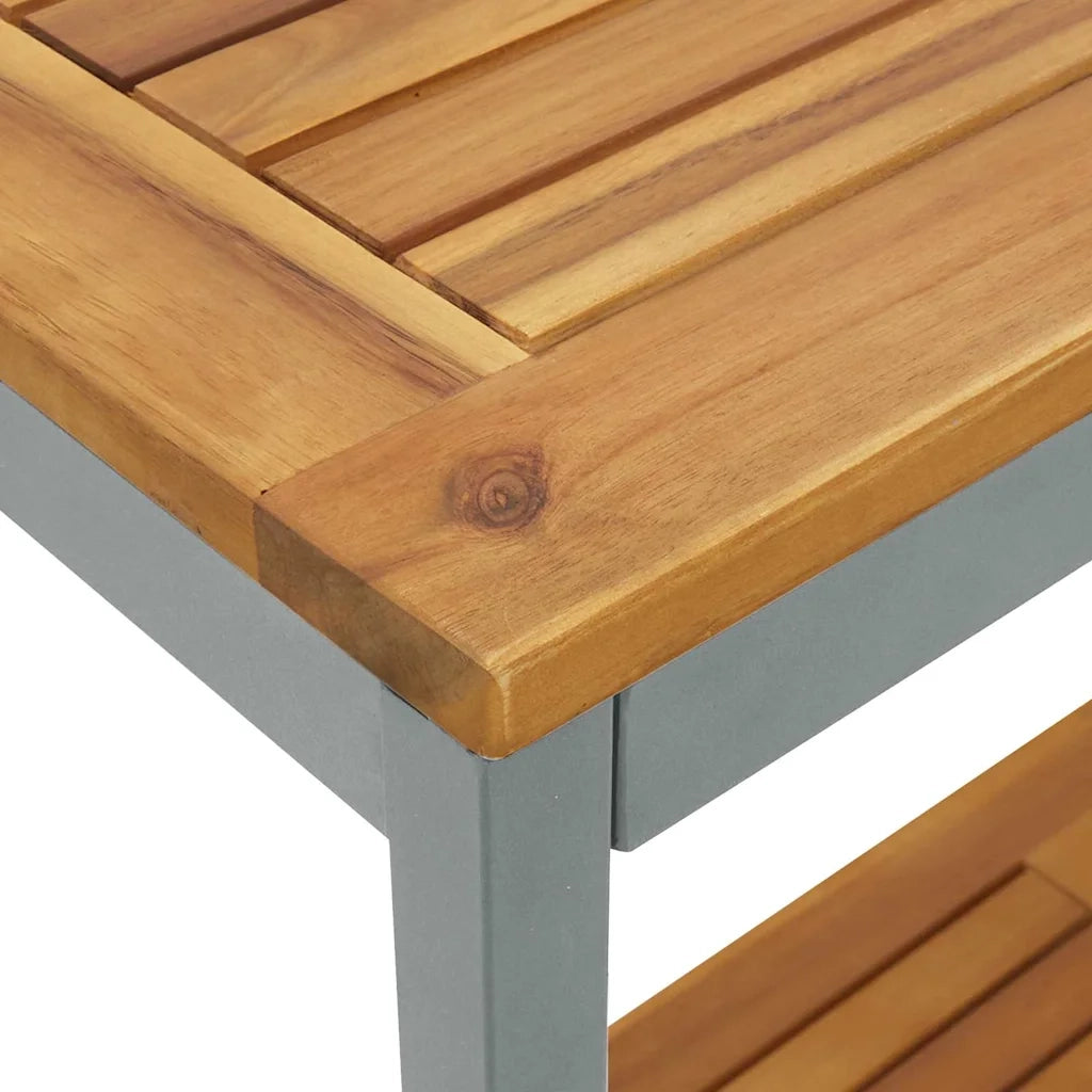 Tavolo da Esterno Naturale e Grigio 110 x 35 x 75 cm 4010609
