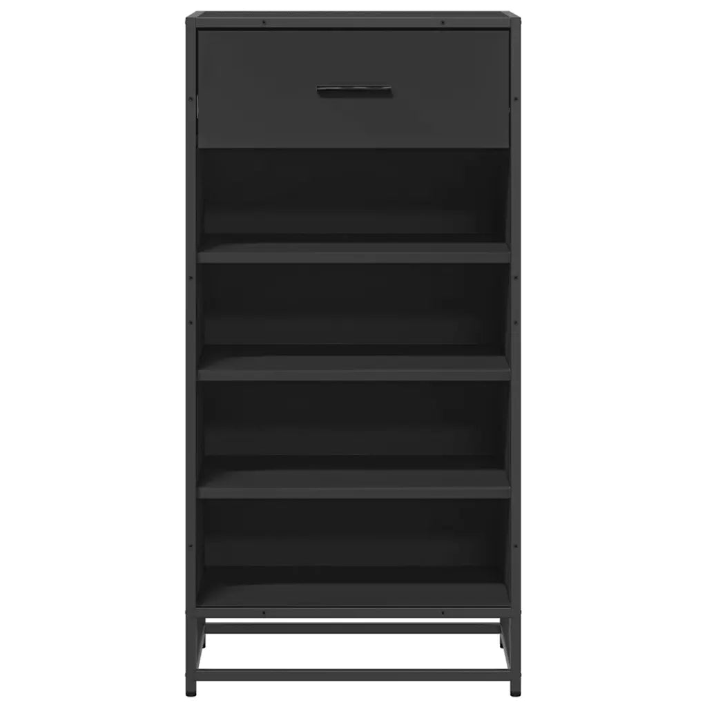 Scarpiera Nera 48x38x97,5 cm in Legno Multistrato 849209