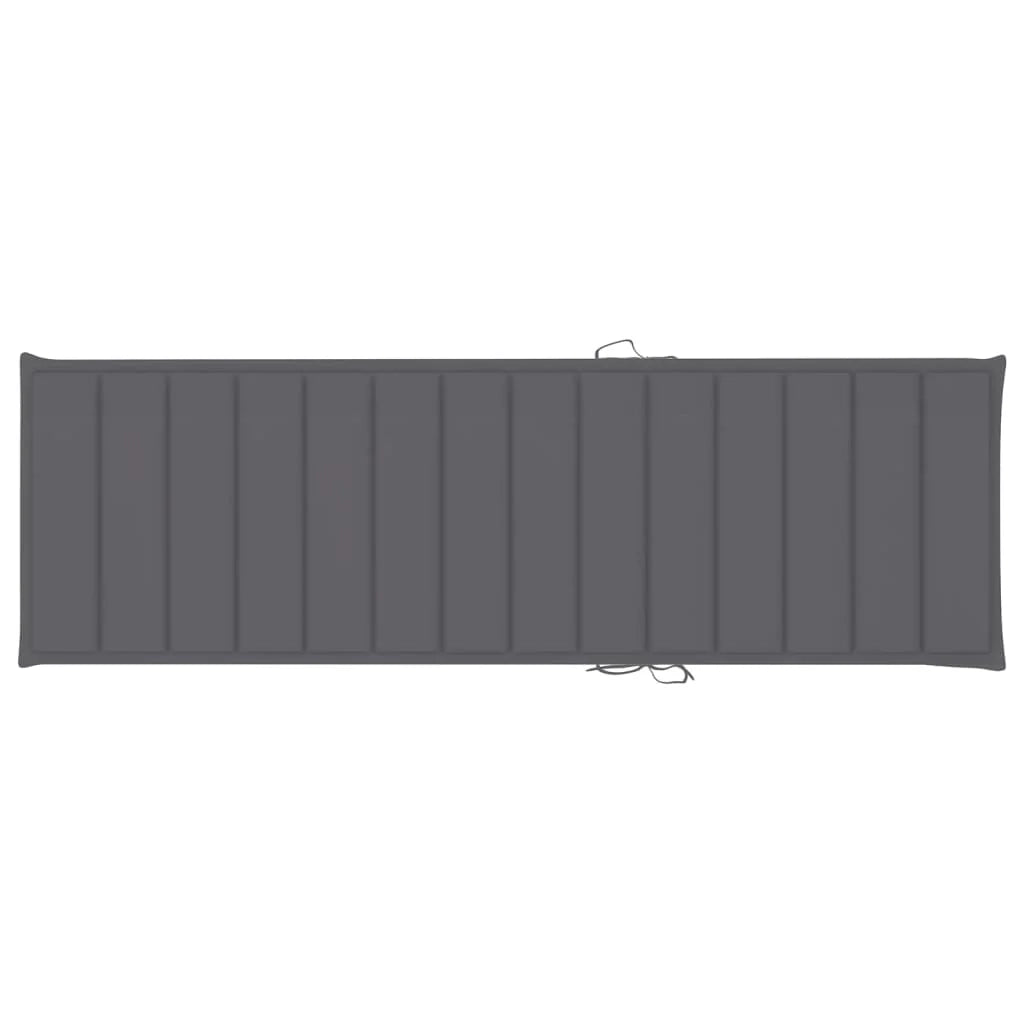 Lettino prendisole sedia a sdraio lettino prendisole letto da giardino mobili da esterno per patio con cuscino legno massello di acacia grigio 02_0012389