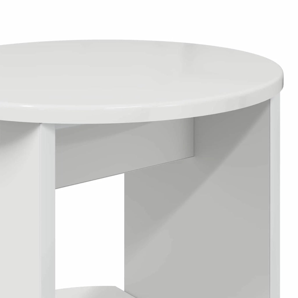 Mobile laterale Bianco Lucido Legno ingegnerizzato 899838