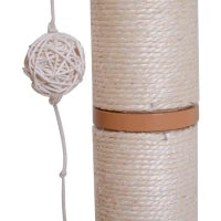Tiragraffi Gatto Altezza 120cm con Cuccia Piattaforme e Giochi Sisal, MDF 71.5x49.5x120cm legno, bianco