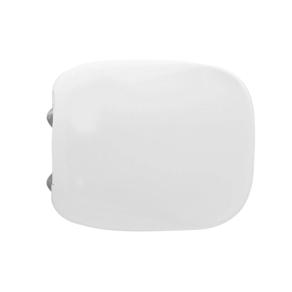 WC monoblocco filomuro in ceramica con scarico Rimless, cassetta e sedile Rak Illusion