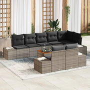 Set Divano da Giardino 9 pcs Grigio