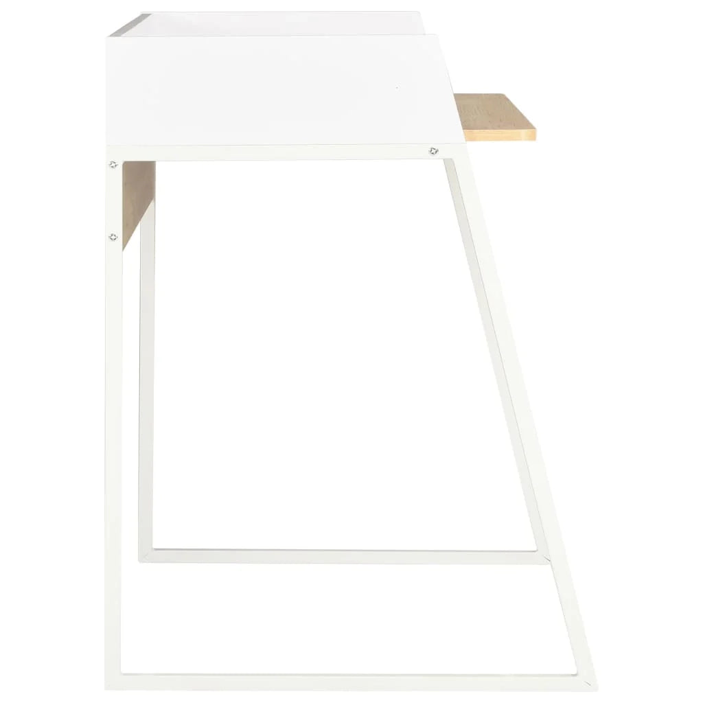 Scrivania tavolo postazione di lavoro mobile per computer studio rovere 90 x 60 x 88 cm bianco 02_0023555