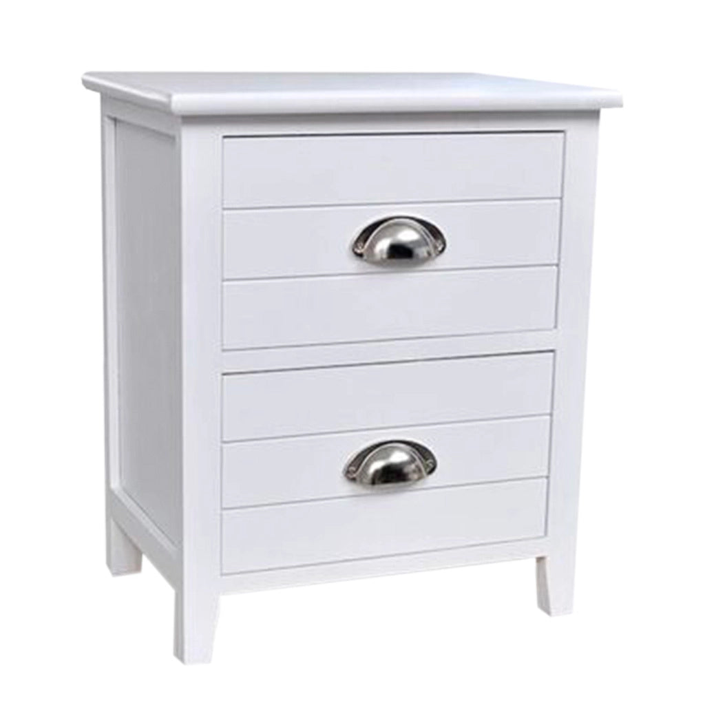 Comodino in legno bianco 38x28x45h