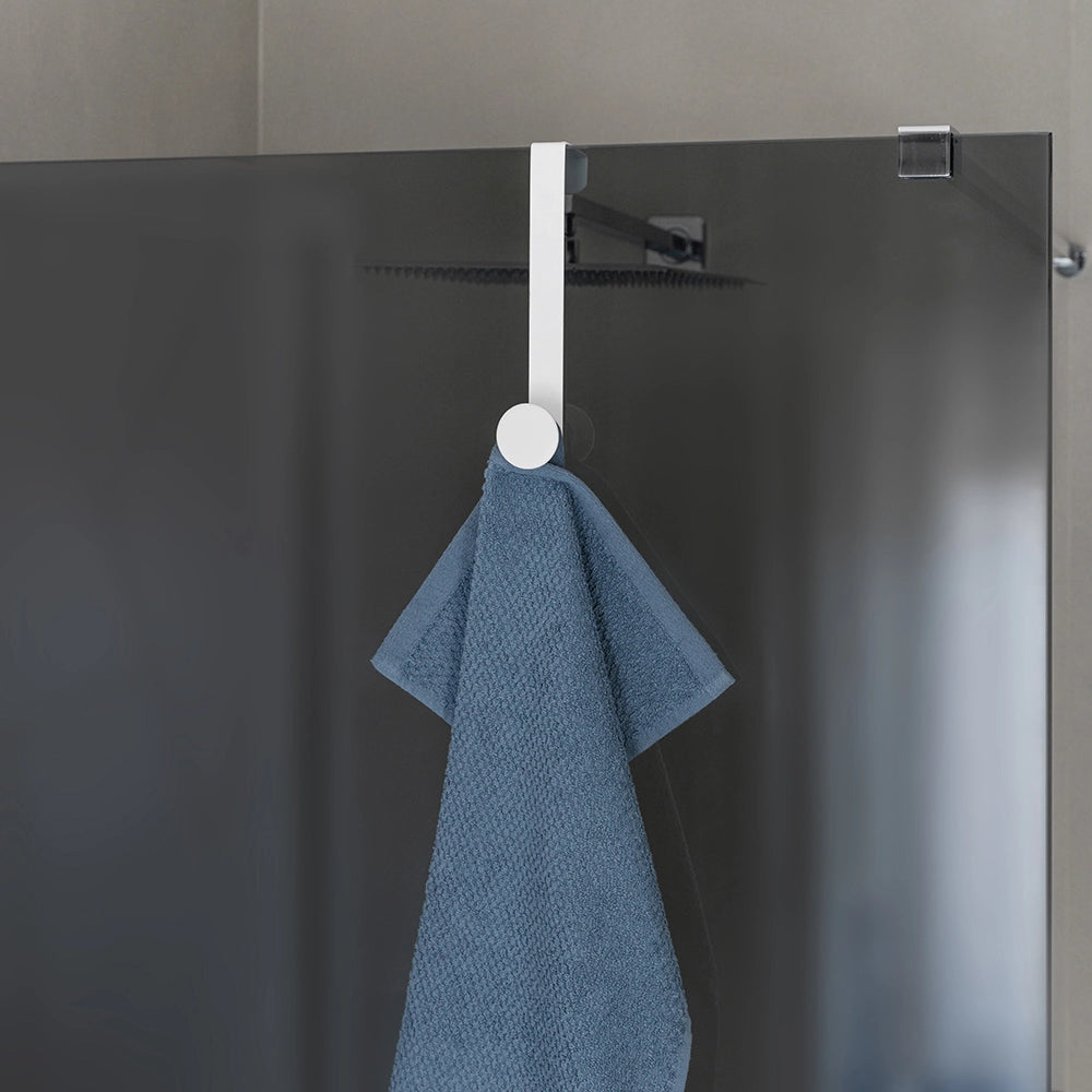 Gancio bagno singolo in acciaio e plastica bianco tondo Fiore