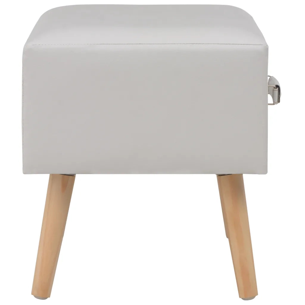 Comodino Bianco 40x35x40 cm in Similpelle 247536