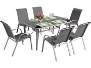 Salotto da giardino 6 posti "Cordoba + Porto" 6 persone- grigio chiaro