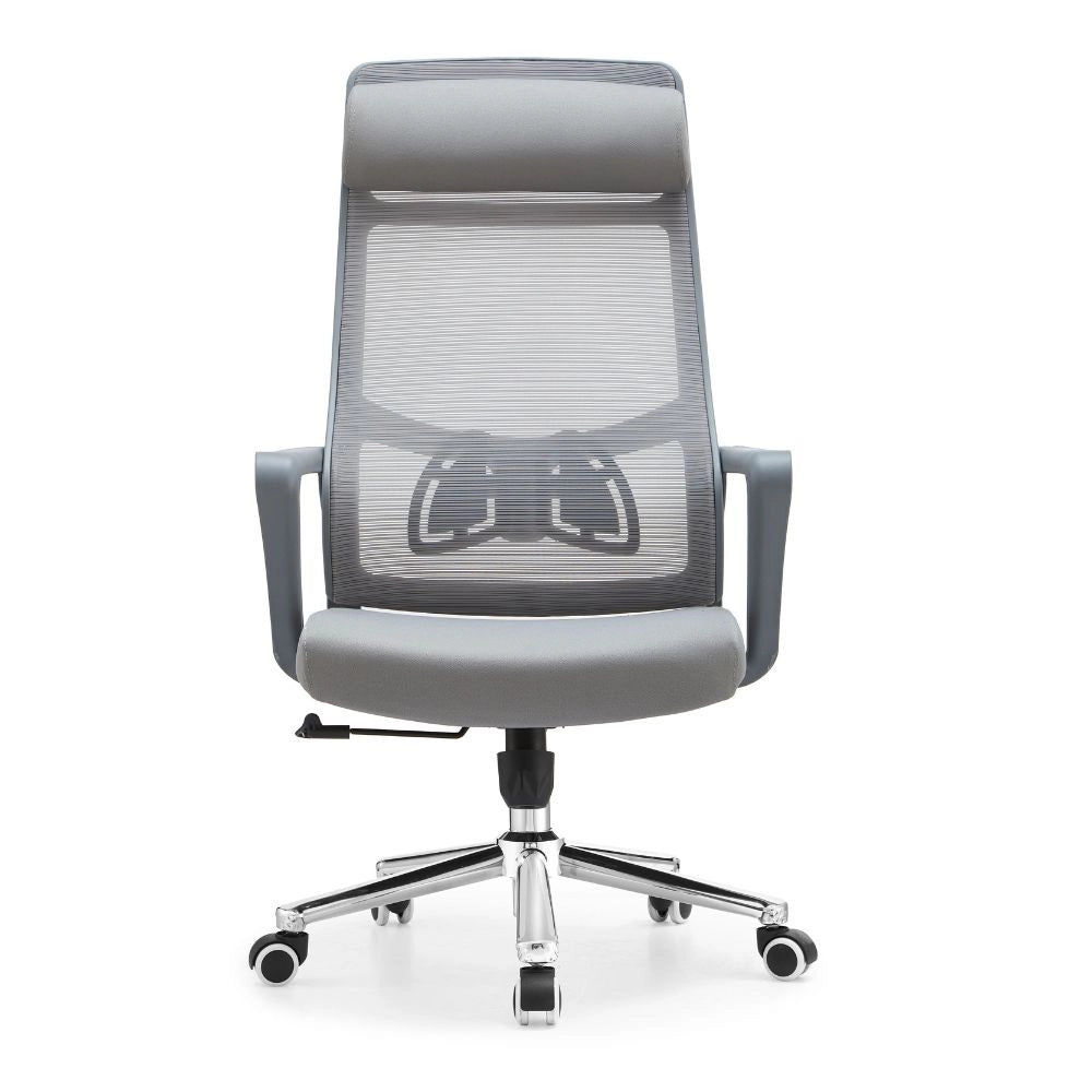 Poltrona ufficio Pasco colore grigio schienale alto traforato