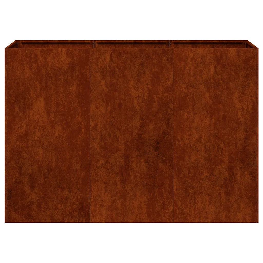 Fioriera Arrugginita 120x40x80 cm in Acciaio Corten