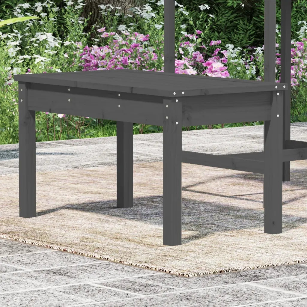 Panca da Giardino Grigia 80x44x45 cm Legno Massello di Pino 823999